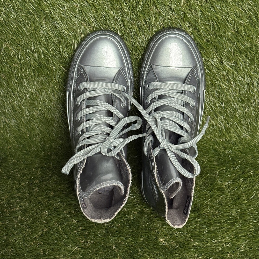 Converse Chuck Taylor All Star Metallic High Top Silver Women 5.5 157630C - Picture 6 of 8